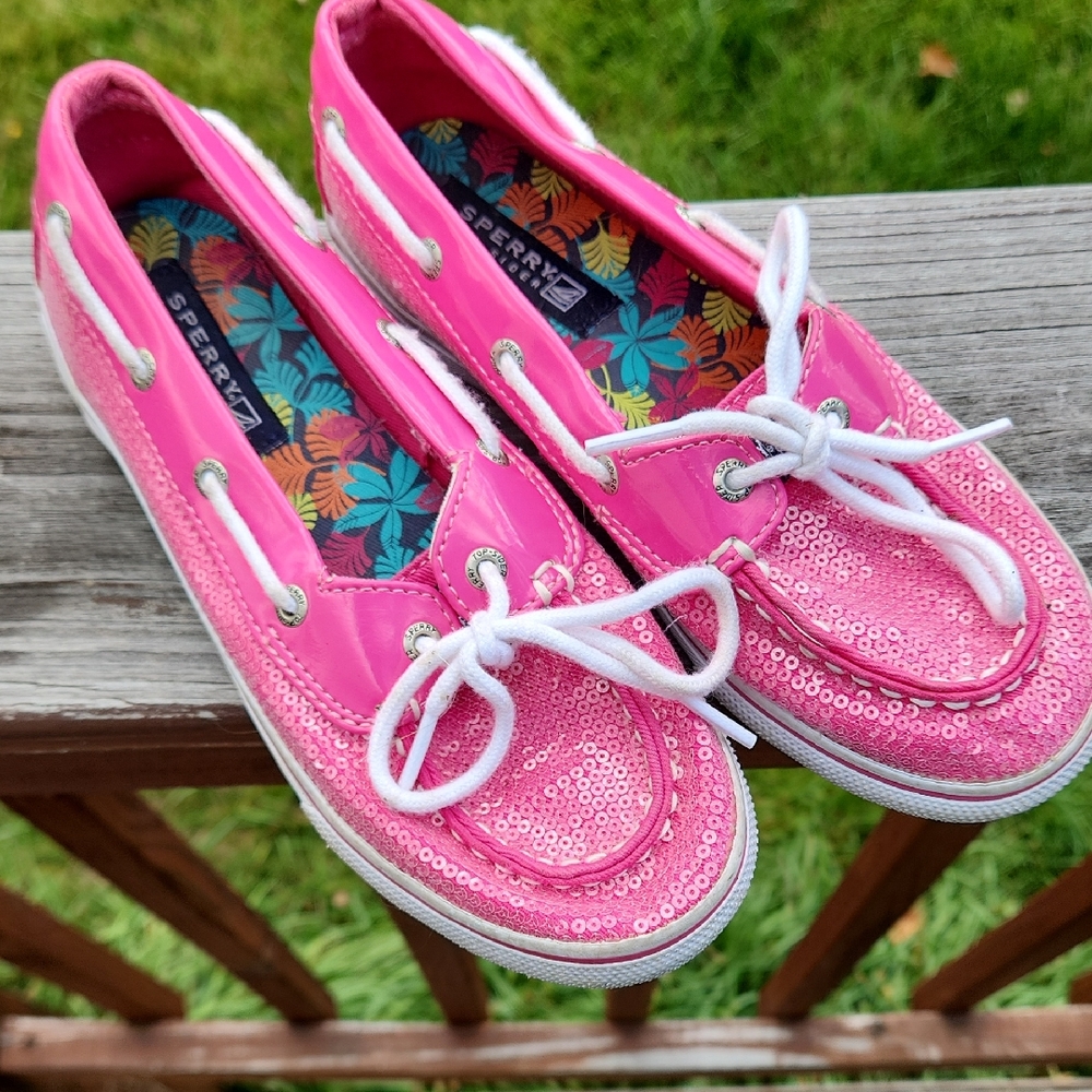 Sperry Hot Pink Sequin Boat Shoes
